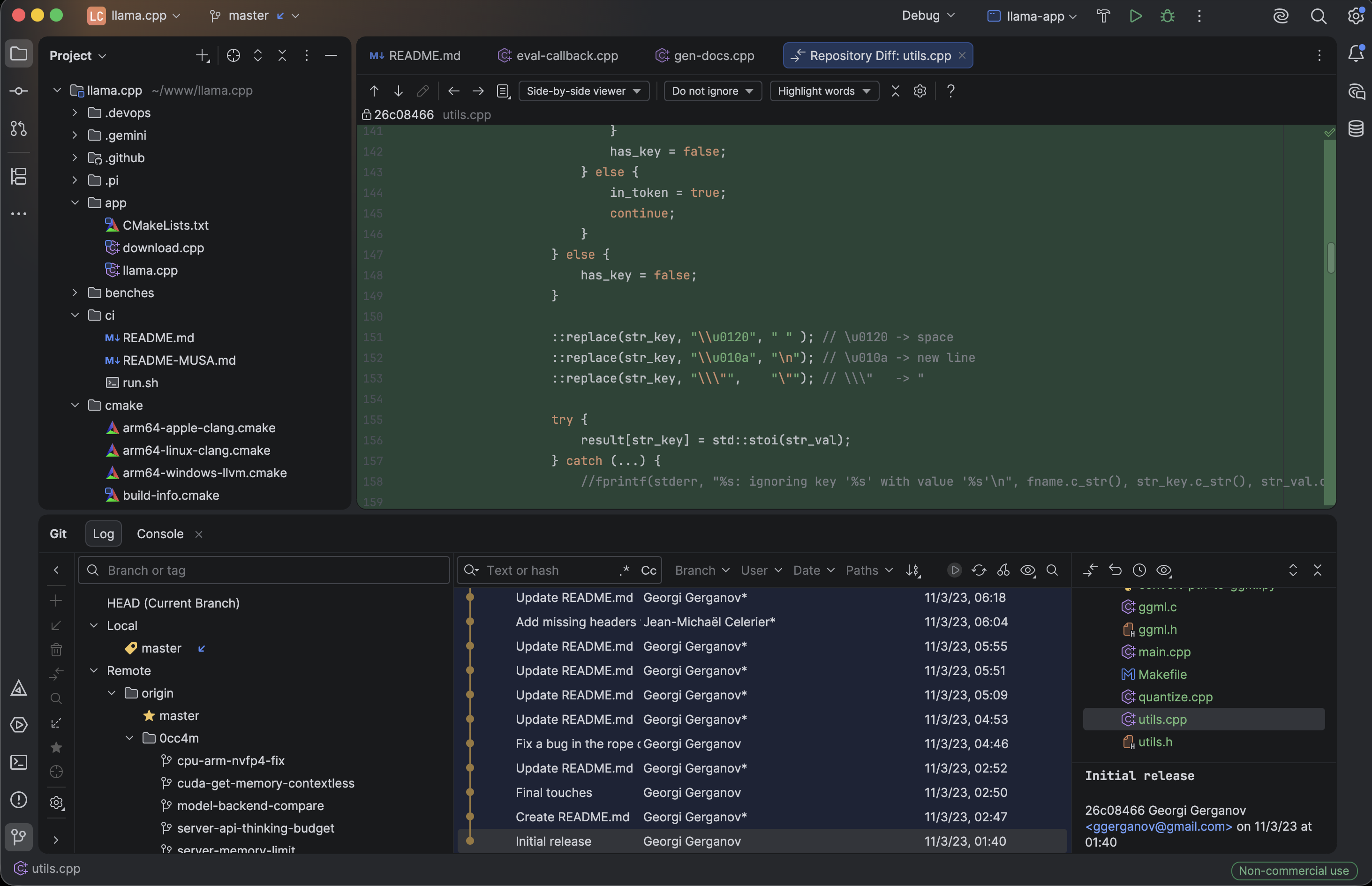 llama.cpp code repository
